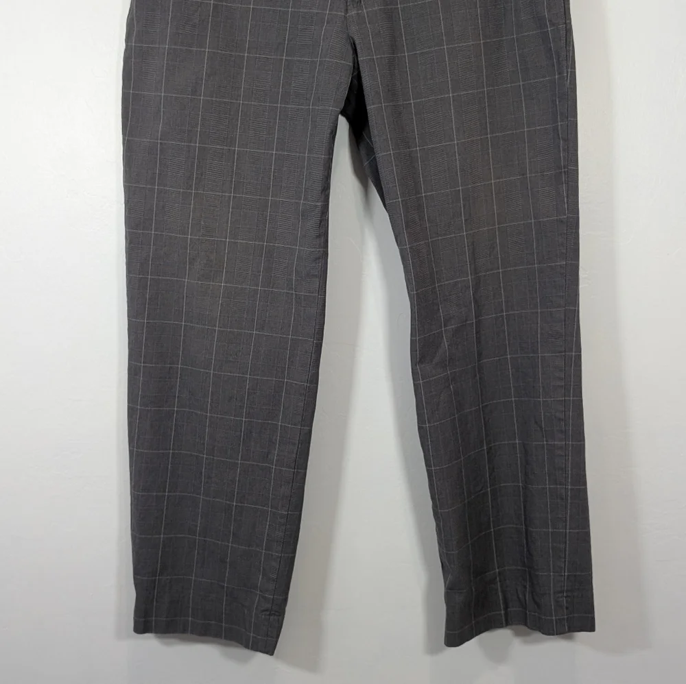 Banana Republic Men's Gray Checkered Pants Modern Fit Size 35/30 Cotton